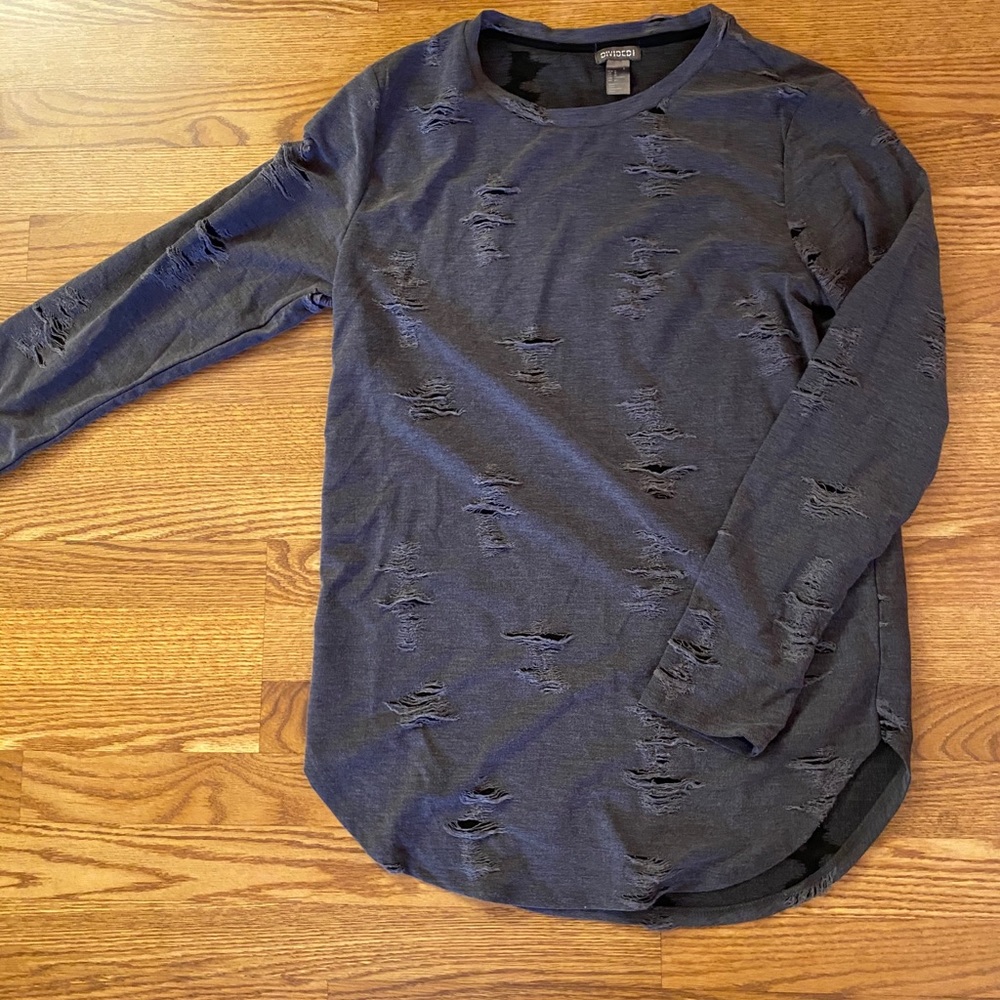 H&M Men’s Distressed Dark Grey Sweater